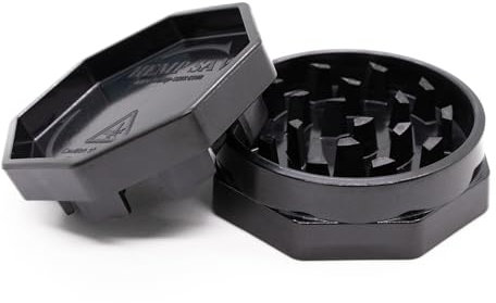 HEMP SAW® - Grinder, Hierbas Molinillo, Apto para lavavajillas, Nueva geometría de corte (Negro)