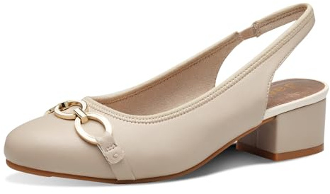 Jana Damen Slingpumps mit Blockabsatz Vegan, Beige (Taupe/Beige), 41 EU