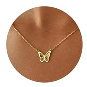 RIXERKOC Collar Colgante Mariposa para Mujer, Collar Colgante de Acero Inoxidable Chapado en Oro 18K Regalos de Joyería de Moda para Aniversario, Cumpleaños, Día de la Madre