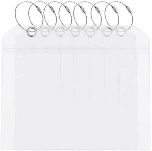 SOFPLATE 1 Box 10 Sets 7.5x3.52024cm Große Gepäckanhänger Aus Transparentem Kunststoff Etiketten Koffer Namensschilder Wasserdichter Reise ID Gepäckanhänger Mit Silbernen Schlaufen Für Carnival NCL Pr