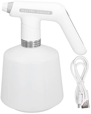 Grcfumo Botella pulverizadora eléctrica, regadera automática con Cable, pulverizador de jardinería Ajustable con Volumen para Agua, Flores y hogar, Transparente (1.5L)