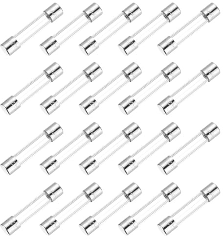 sourcing map Glassicherung, 2 A, 250 V, 6 x 30 mm, Zeitverzögerung, UL-gelistet, träge Sicherung für Haushaltsgeräte, 20 Stück