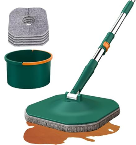 Spinner Mop Bucket Set, Multifunctional Cleaning Mop & Bucket Set, Wet And Dry Use Wood Floor Dust Mop Microfiber with Wringer for Home Or Commercial Use