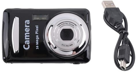 Qusedwey Digital Camera,Portable Cameras 16 Million HD Pixel Compact Home Digital Camera for Kids Teens Seniors Black