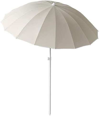 Parasol de Marché Inclinable 180 cm, RéGlable à 150°, Parasol de Jardin Exterieur Hauteur RéGlable, avec 16 Baleines, Anti UV UPF50+
