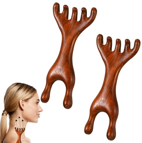 2 Pcs Holzkamm Massage Kopfhaut Massage Kamm Holz Kamm Holz Massagekamm Tragbarer Kopfkratzer Sandelholz Handgemacht Scalp Kopfmassagegerät Kopfhaut Holzkamm für Kopfhautmassagegerät