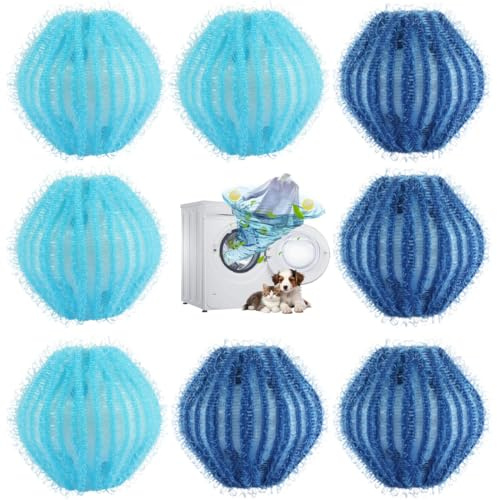 DOKRIN Ricambi e accessori per lavatrici,8 palline di nylon per bucato, per la rimozione dei peli, anti-impigliamento, per lavatrice, per la pulizia dei capelli appiccicosi