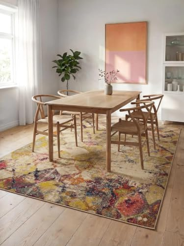 benuta Nest Vintage Teppich Casa - Beige/Mehrfarbig 200x290 cm - Teppich für Wohnzimmer, Schlafzimmer und Flur - Pflegeleicht - Fußbodenheizung Geeignet