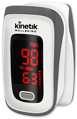 Kinetik Wellbeing Finger Pulse Oximeter - Heart Rate Monitor Used by the NHS, Blood Oxygen Saturation Monitor for Adults & Kids, Accurate Sats Pulse Heart-Rate - In Association with St John Ambulance