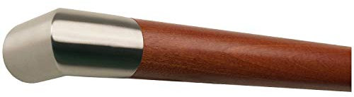 TIBU Mahagoni Sipo Handlauf Geländer 30-500cm mit Edelstahl Enden Wandhandlauf Wand Treppe, Länge 4100 mm / 410 cm / 4,1 m und Enden Edelstahl Ecke