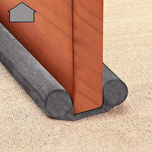 GDHOMM Door Draft Stopper for Bottom of Doors, Door Sweep Gap Filler Soundproof Weather Stripping Adjustable 30-36, Gray