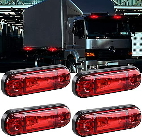 yifengshun 4pcs LED Side Marker Indicator Light Front Rear Side Position Lamps 12V for Truck Camper Van Lorry RV Marker Lights(Red)