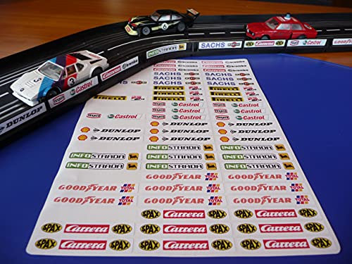 Slotcar Aufkleber 72er Set für Carrera Servo 132 140 SCHIENEN DEKO