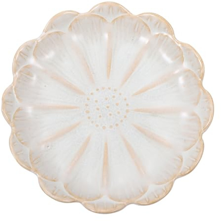 Lurrose Blumenform Snack Teller 4.45 Zoll Keramik Gewürzschale Retro Servierteller Für Küche Beilagen Dipschale Für Sushi Sojasauce