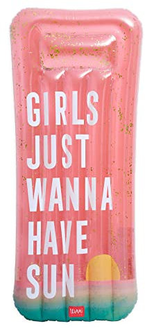 Legami - Materassino gonfiabile, con Glitter, 2 Camere d'aria, Include toppa, 80x175 cm, Tema Sunset