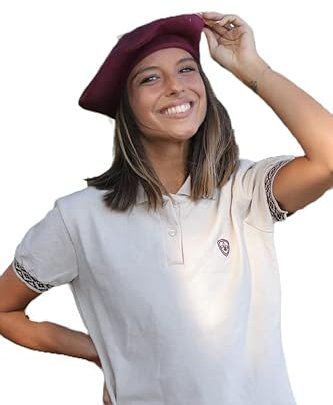 Boina tradicional Gaucho tejida a mano con hilo de algodón, diseño hecho en Argentina, boina para mujer, Bordeaux, Talla única