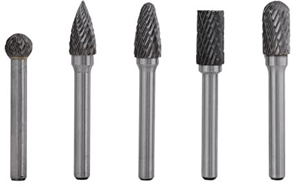 ANKROYU 5 teiliges Schleiffräser Set aus Wolframstahl Mit 6 mm Griff Und 10 mm Kopf, Rotationsschneiderkopf Set Für Formenschnitzerei Und Kunsthandwerk