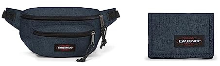 EASTPAK Doggy Bag, Tasche sui Fianchi, Unisex - Adulto, 27 cm (3 L), Blu (Triple Denim) & Crew Single Portafoglio, 13 cm, Blu (Triple Denim)