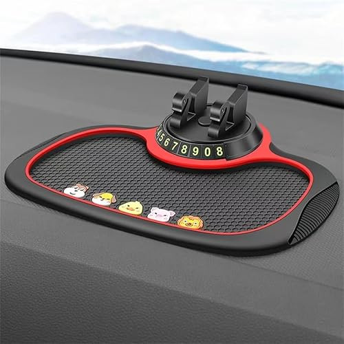 Multifunktionale Auto-Antirutschmatte, Auto Antirutschmatte Armaturenbrett Mit Handyhalterung,360 Grad Drehbare Handy Halterung Auto, Autos Rutschfestes Telefonpad Für Dashboard (Karikatur)
