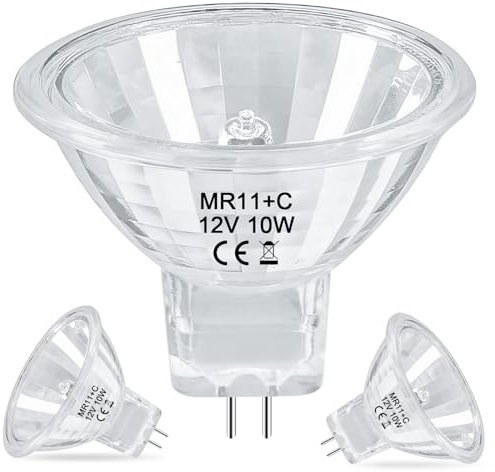 AONELAS MR11 Halogen Bulb 10W 12V FTD Spotlight Bulb with Long Lifespan,GU4 Bi-Pin Base,Dimmable MR11 Bulbs with Glass Cover for Landscape,Accent,Track Lights,Fiber Optics,2700K Warm White,2 Pack