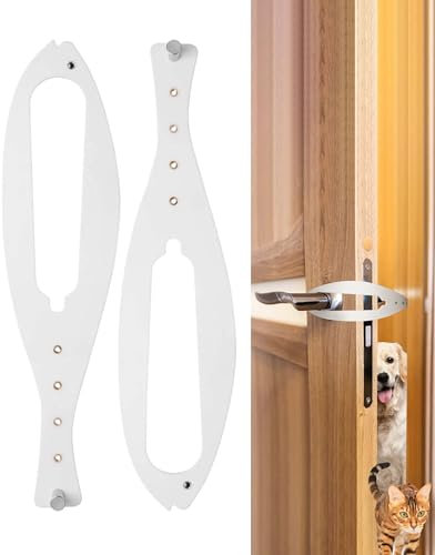 Culacos 2PCS Verstellbarer Katzentürriege - um Hund aus Katzentoiletten und Futter fernzuhalten,Weiß