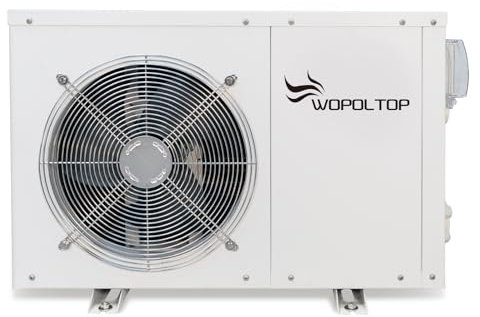 WOPOLTOP Pompe à chaleur de piscine de 20 000 BTU – pour piscines et spas hors sol et dans le sol, pompe de chauffage électrique de 5,6 kW avec échangeur de chaleur en titane, 110 V ~ 120 V/60 Hz