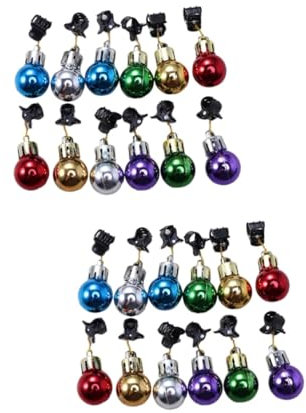 Cabilock 48stücke Weihnachts-bartkugeln Mit Clips Glänzende Weihnachtsornamente Für Bartdeko Zufällige Designs Für Festliche Anlässe Und Feiern