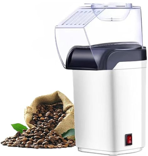 UZIAH Elektrisk kaffekokare, 1200W hushålls elektrisk kaffebönrost Kafferostare spishäll Hemanvändning,White