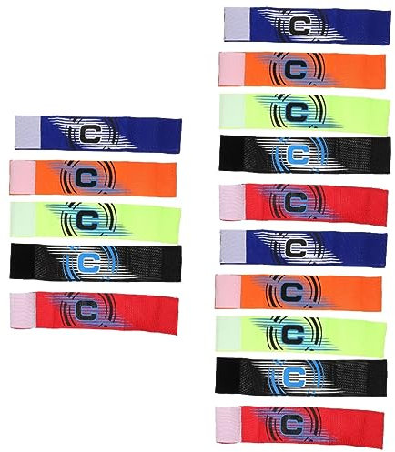 BESPORTBLE 15stücke Fußball Kapitänsbinden Einstellbare Sportarmbänder Für Erwachsene Und Langlebige Qualität Fluoreszierend Für Teamwettkämpfe Und Training
