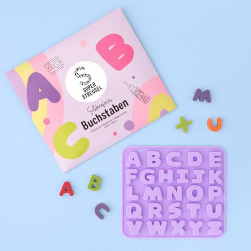 Super Streusel Silikonform Buchstaben Backform | ABC Silikonform Lebensmittelecht | Silikon Gießformen Backform Giessformen Schokoladenform Silikon Buchstaben Alphabet