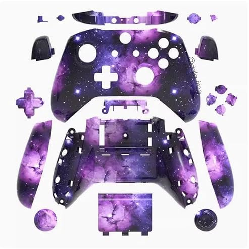 Replacement Full Housing Shell Cover Case Protective Hard Skin Kits Faceplates Trigger Buttons ABXY Buttons for Xbox One Slim S Controller Astral Purple
