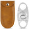 GALAMAX Cigar Cutter, Silver Grain Damascus Stainless Steels Cigar Cutter Scissors with Pouch, Double-Edged Cuban Cigars Cutter Suitable for Most Size of Cigars, Cigar Accessories