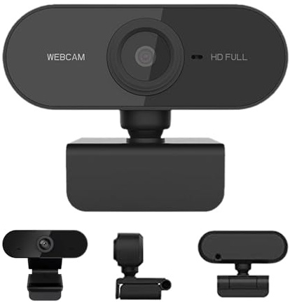 Webcam pour PC - Webcam avec Microphone | Caméra de Transmission réglable | à 360° | Caméra d'ordinateur avec microphone | Caméra d'ordinateur HD 720P avec microphone | Caméra vidéo sans compteur