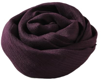 Anevous Damen Weicher Einfarbig Schals, Baumwolle Leichte Damenschal, Elegante Große Schals Tücher, Plain Tücher Schal Stola für Lange Halstuch Damen Geschenk,Lila A