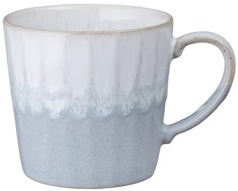 Denby - Reactive Light Grey Mug Set of 2-400ml Capacity - Dishwasher & Microwave Safe - Hot Drink, Coffee & Tea Mugs - Handcrafted Ceramic Stoneware Mugs with Glaze Effect - Chip Resistant Cups