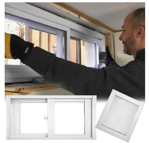 WUIIEN Schuppenfenster, Ersatzfenster für Keller 32 x 16 32 x 18 32 x 14 30 x 12 30 x 16 31 x 12, weiße flächenbündig montierte Schuppenfenster mit Fliegengitter und klarem Glas, Schiebelüftungsfen