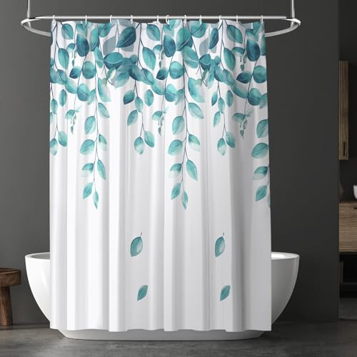 URAQT Duschdraperi Anti Mould, Vattentät Polyester Badrumsgardiner, Beständig Duschdraperi för Badrum med 12 Krokar, Uppgradera Badkarsgardiner för Duschstall, 180 x 200 cm, Pläd