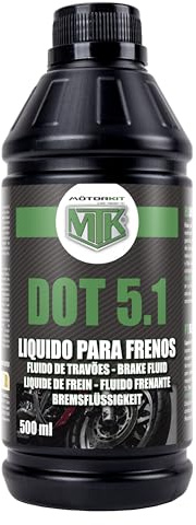 Motorkit Fluido Freni DOT 5.1 500 ml. Prestazioni Superiori in Condizioni Estreme. Conforme alla Norma ISO 4925.