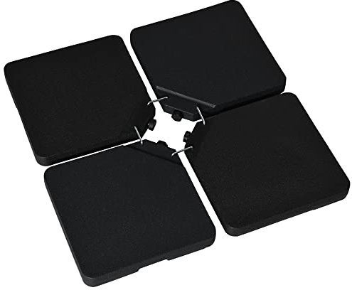 Outsunny Set of 4 Parasol Base Weights, Umbrella Weight Set for Banana Hanging Cantilever Umbrella, Can Be Filled with Sand or Water, Black