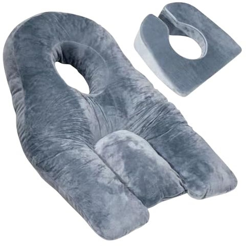 TWSOUL Almohada boca abajo para dormir para recuperación de cirugía de ojos o BBL, almohada propensa con agujero para vitrectomía o cirugía de retina, almohada de masaje en el hogar con espuma