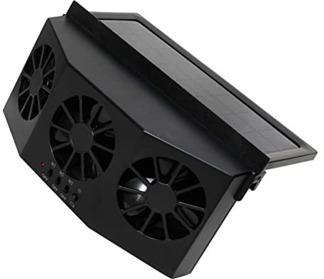TOPPERFUN Solar Auto Car Exhaust Fan Portable Vehicle Ventilation System for Fresh Air Efficient Smoke Removal High Capacity Battery for Cars Suvs and Rvs