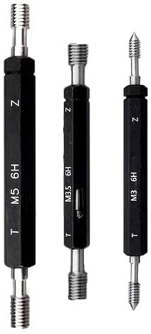 MJINA Calibre de Rosca métrica Calibre de Cabeza 6H M1-M3 M4 M6 M8 M10-M42 Pasa/NO Pasa Calibre de Tornillo Externo de precisión Herramienta de Prueba de Rosca de Paso Fino(M6X1)