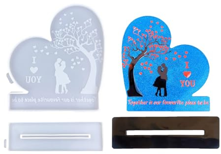 Ldabrye Moules uniques en résine en forme de cœur - Moule pratique en silicone pour faire des décorations en forme de cœur