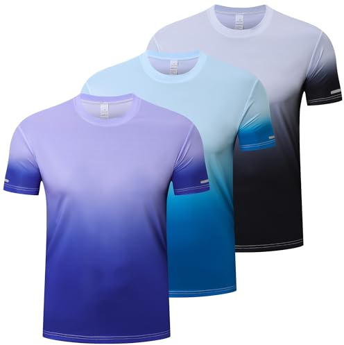Cimic 3 Piezas Camiseta Deporte Hombre Impresión Running Manga Corta Ropa
