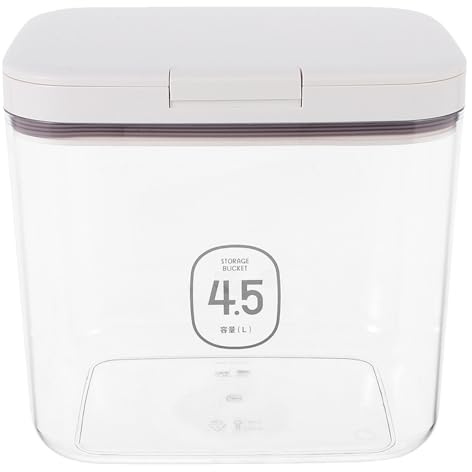 Toddmomy Cubo hermético para almacenar comida para gatos - Barril de plástico transparente de 4,5 l para mantener la comida y organizar la cocina de una casa de campo.