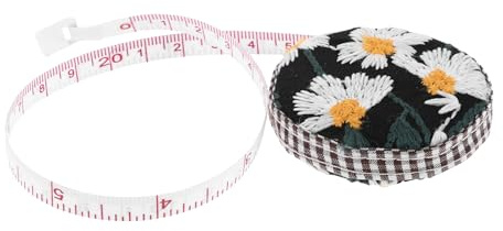 Healvian Cinta métrica corporal (1 rollo): Cinta métrica para medidas corporales - Regla retráctil de 1,5 m para manualidades (negra)