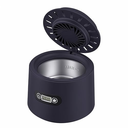 Pulitore ad ultrasuoni con luce UV e ventilatore, 180 ml, dentale Pod per binario dentale e protesi, 43 kHz, pulitore ad ultrasuoni con asciugatura rapida, pulizia delicata di gioielli e ciuccio, DC