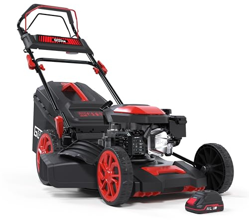 Güde EW 460-144 LI-ES - Tosaerba a benzina Eco Wheeler, motore a 4 tempi, cilindrata 144 centimetri cubi, 2,5 kg, 3,4 CV, larghezza di taglio 46 centimetri, trazione posteriore, avviamento elettrico