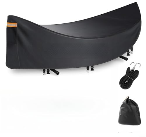 Housse de protection imperméable pour hamac extérieur en tissu Oxford, résistante aux intempéries avec design anti-vent et ourlet élastique, protection UV pour 370x140x93 cm (Noir 210D)