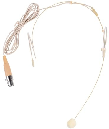 SEWOART Microfono Auricolare Beige a Condensatore Asta Regolabile, Connettore Xlr 3 Pin, Leggero, per Performance e Attività Didattiche